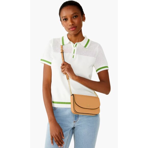 New Kate Spade Kristi Crossbody Refined Grain Leather Tiramisu Mousse - Picture 3 of 5